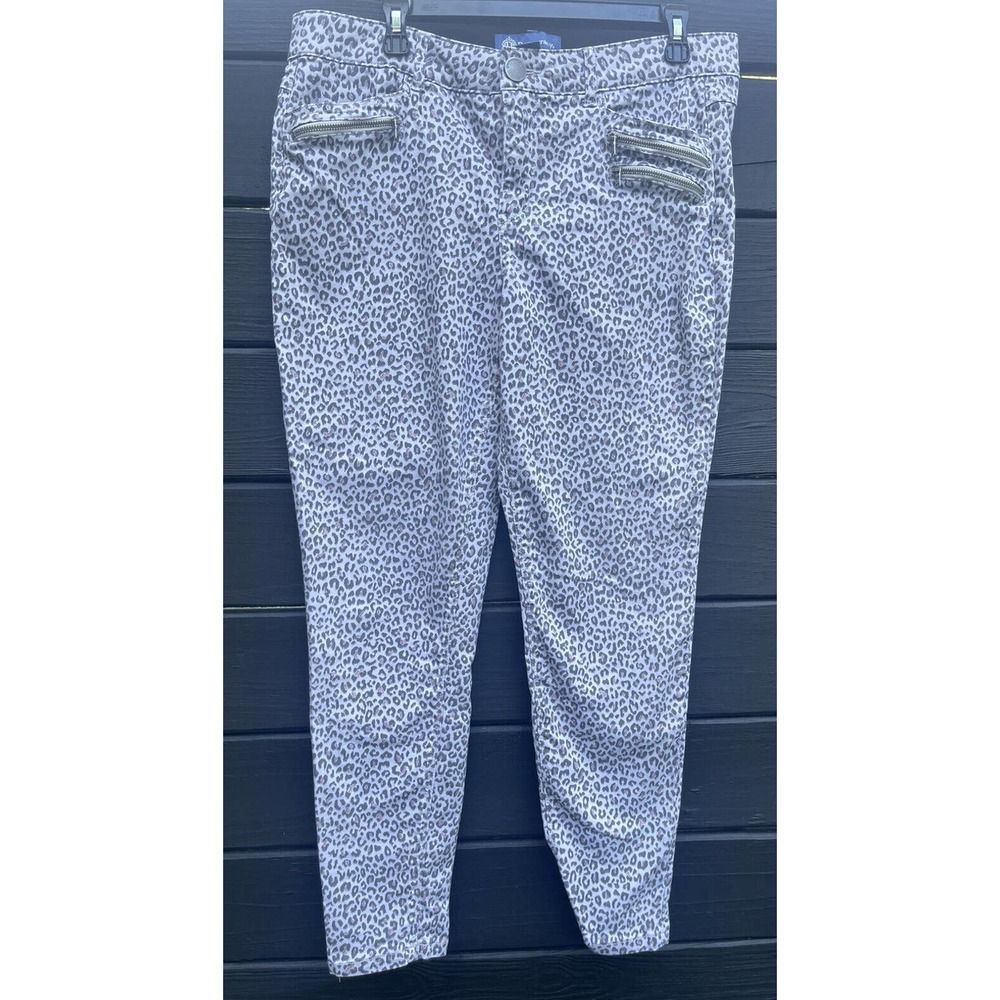 Democracy Womens ‘AB’ Technology Pink/Gray Leopard Print Jeans Size 14 Stretch
